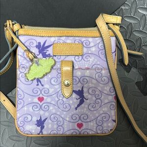 Disney Tinkerbell Half Marathon Lavender and Tan Crossbody Bag
